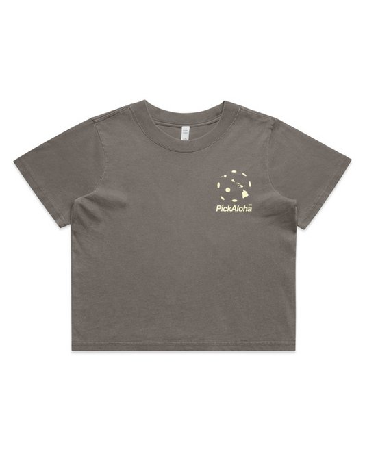 Grey & Sand Crop Tee (Heavy Blend)