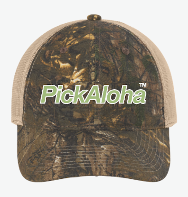 PickAloha Snapback Trucker Camo Cap - Green logo