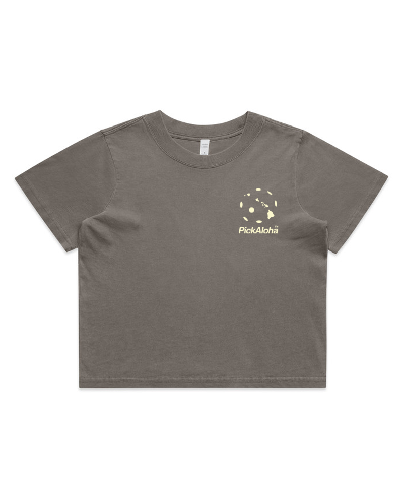 Grey & Sand Crop Tee (Heavy Blend)
